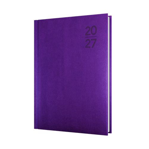 2027 Diary Collins Silhouette A5 Day to Page Purple, S5100.P55