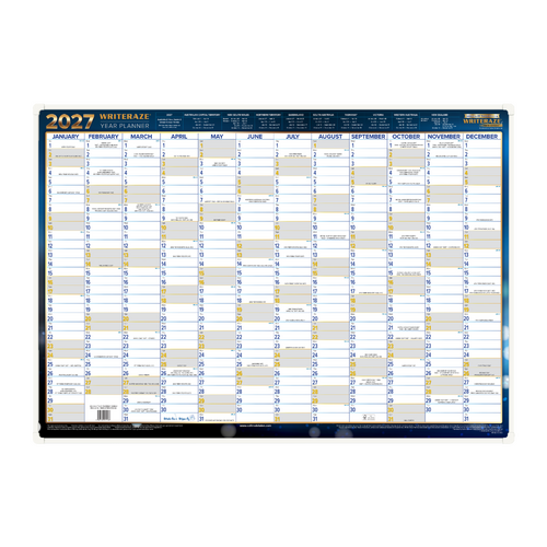 2027 Year Planner Writeraze QC2 70x50cm Laminated Framed 11600