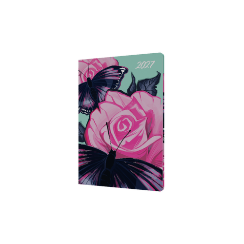 2027 Diary Collins The Roses A5 Week to View Recycled Butterfly, E-TR153.BF