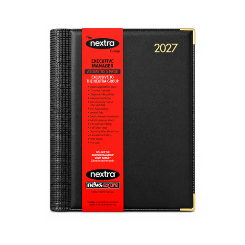 2027 Diary Nextra Executive A5 Day to Page Black, NXA5D