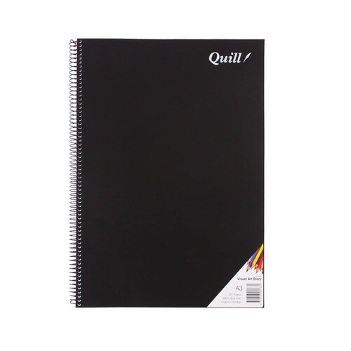 Quill Visual Art Diary A3 120 Pages- Black 100851397