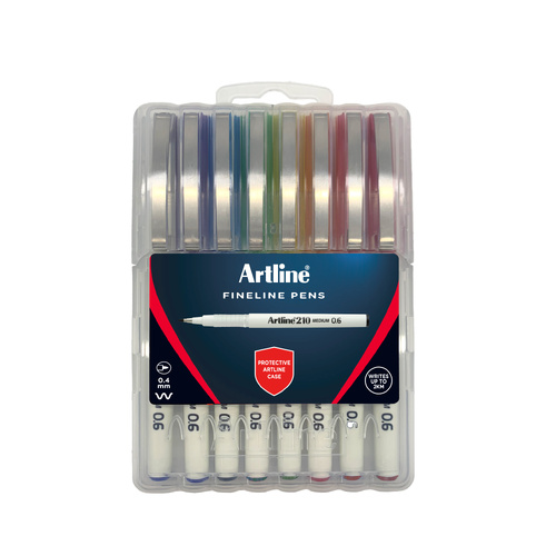Artline 210 Brights Fineliner Pens Pack of 8, 1210748HC