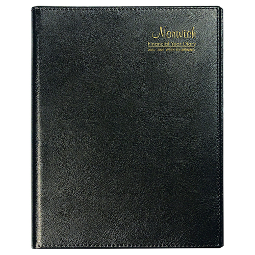 2024-2025 Financial Year Diary Cumberland Norwich Spiral A5 Week to View Black 57SFY2425