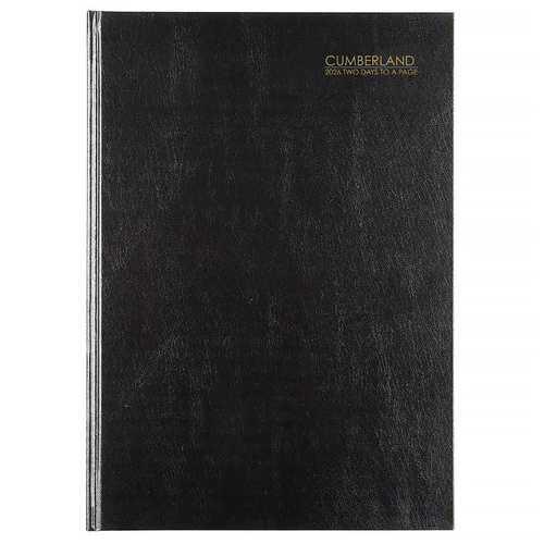 2026 Diary Cumberland Classic A4 2 Days to a Page Black, ACCO 42ECBK26
