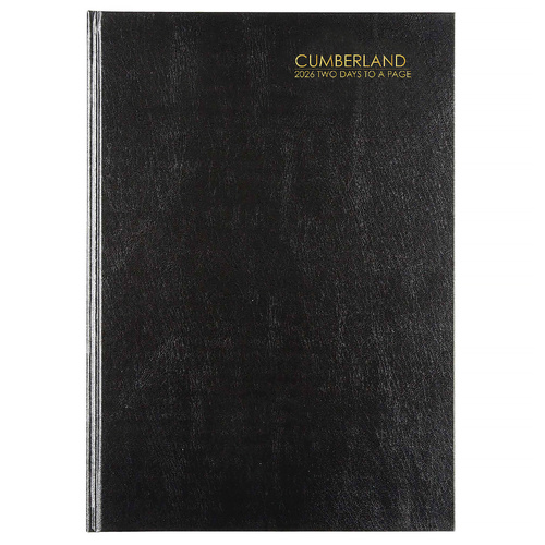 2026 Diary Cumberland Classic A5 2 Days to a Page Black, ACCO 52ECBK26
