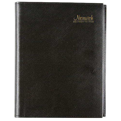 2026 Diary Cumberland Norwich A5 Day to Page Black Spiral, ACCO 51S26