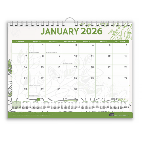 2026 Calendar Sasco ECO 380x300mm Horizontal Wall, ACCO 1070726