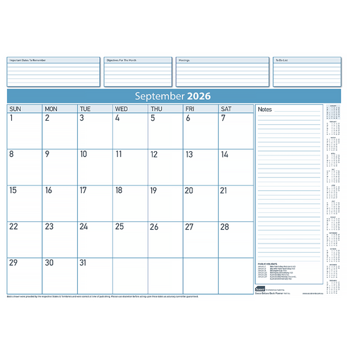 2026 Refill Sasco Deluxe 518x387mm Desk Pad, ACCO 1055226RFL