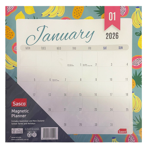 2026 Calendar Sasco Moda 315x325mm Magnetic Wall Pink, ACCO 401626