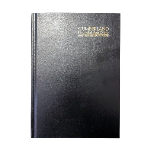 Cumberland Casebound 2026-2027 Financial Year Diary A5 Day to Page with Appointments Black 51CFY2627