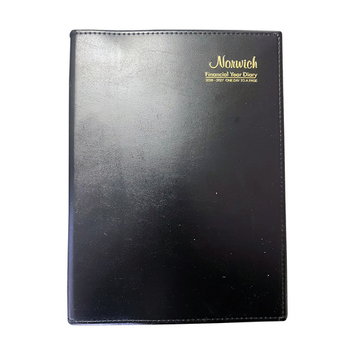 Cumberland Norwich 2026-2027 Financial Year Diary A5 Day to Page with Appointments Black 51SFY2627