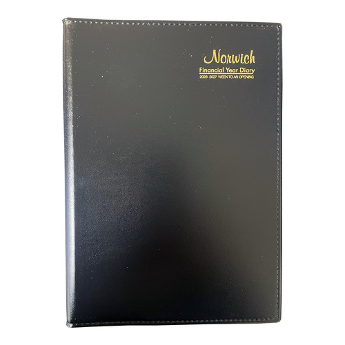 Cumberland Norwich 2026-2027 Financial Year Diary A5 Week to View with Appointments Black 57SFY2627