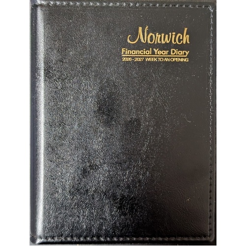 Cumberland Norwich 2026-2027 Financial Year Diary A6 Week to View Black 63SFY2627