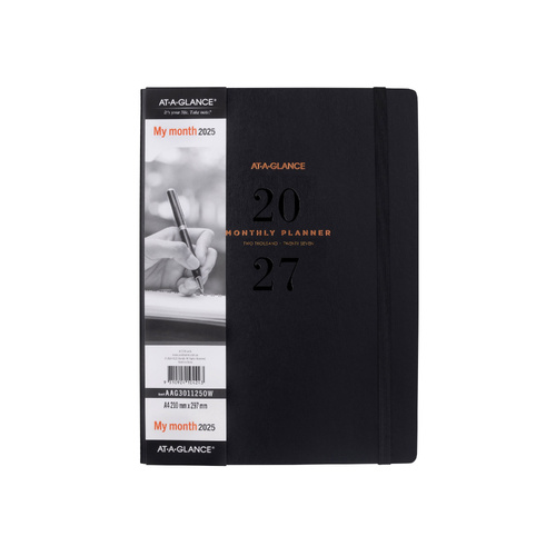 2027 Diary At-A-Glance Signature A4 Month to View Black, AAG301127