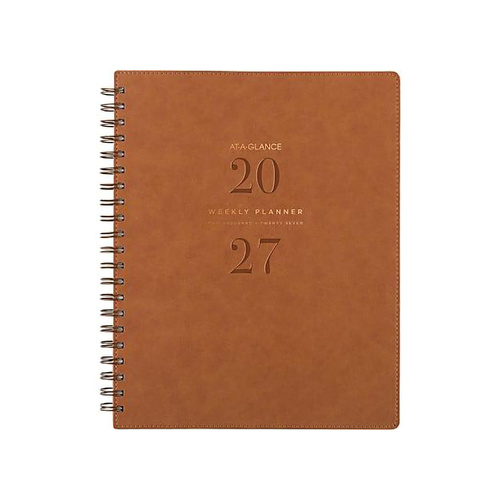 2027 Diary At-A-Glance Signature A4 Week to View Brown, AAG300627