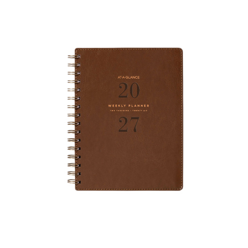 2027 Diary At-A-Glance Signature A5 Week to View Brown, AAG300227