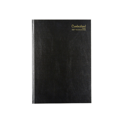 2027 Diary Cumberland Classic A4 2 Days to a Page Black, 42ECBK27
