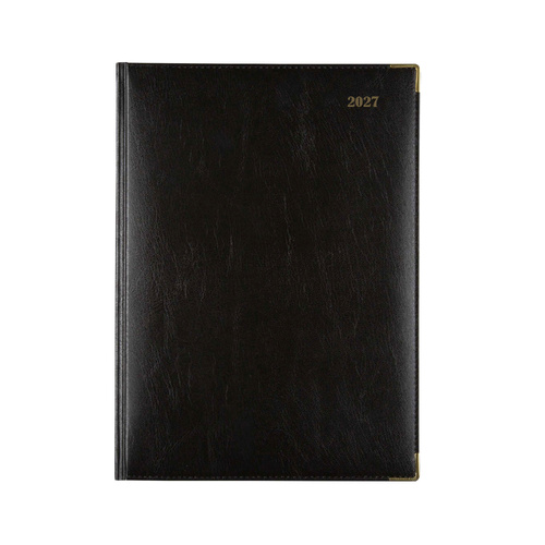 2027 Diary Cumberland Corporate Quarto Day to Page Black, 91CFBK27