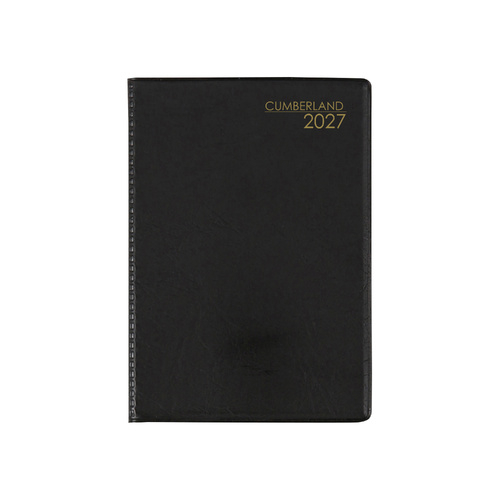 2027 Diary Cumberland Pocket A7 Week to View Black, 77PBK27