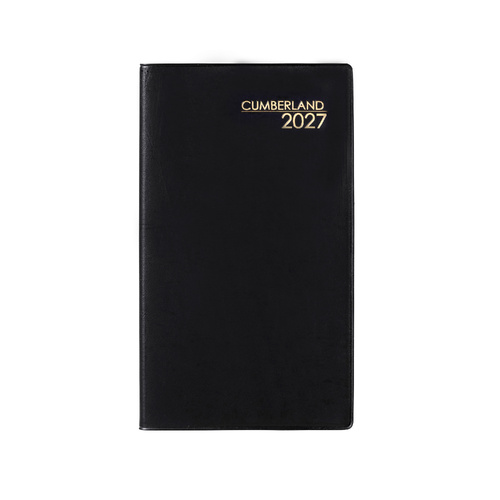 2027 Diary Cumberland Pocket Slim Week to View Black, 63PBK27
