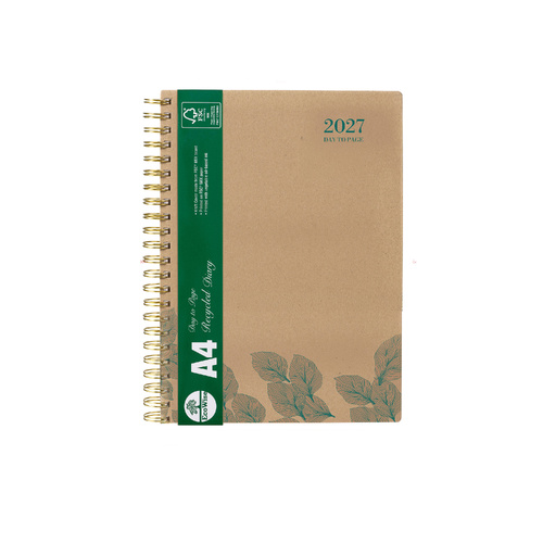 2027 Diary Cumberland Ecowise A4 Day to Page Kraft, 41SECB27