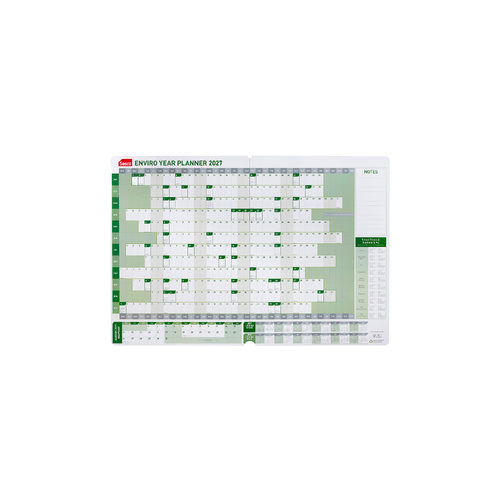 2027 Year Planner Sasco Enviro 870x610mm Wall Green, 1059627