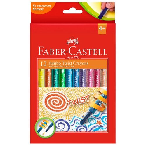 Faber Castell - Jumbo Twist Coloured Crayons Pack of 12