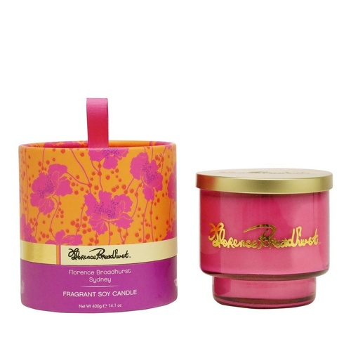 Florence Broadhurst Sydney Scented Soy Candle 400g, Cognescenti 331489