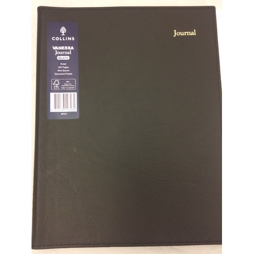 Debden Vanessa Quarto Journal, Ruled, Black, 22cm x 27cm