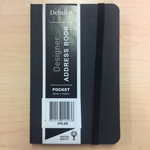Debden Designer Pocket Address Book -Black -DPA 132 x 85 mm