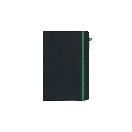 Debden Vauxhall Contrast Pocket Journal, Green Elastic, BJPC, 14h x 9w cm, 