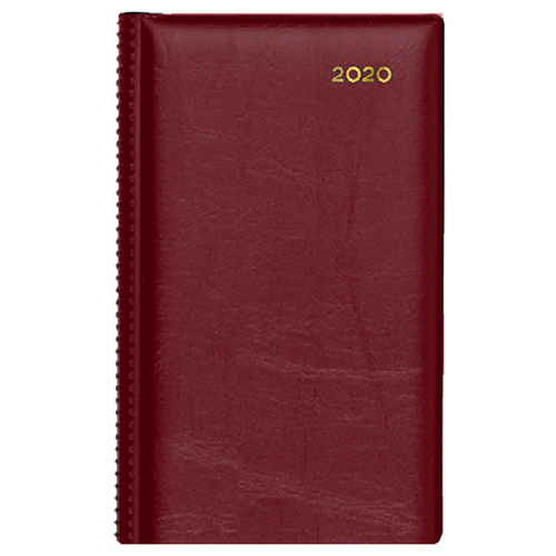 2020 Collins Belmont Diary Desk Octavo Day to Page Tabs Cherry Red 61PA.V78-20