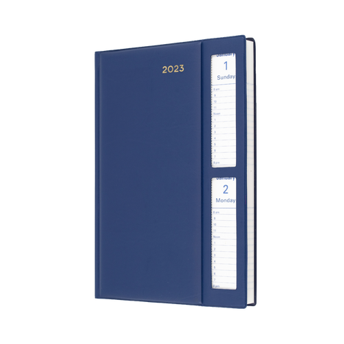 2023 Diary Collins Belmont Desk A5 2 Days to a Page Windowface Navy 287W.V59