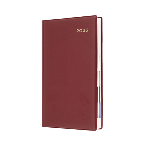 2023 Diary Collins Belmont Desk Octavo Day to Page Monthly Tab Burgundy 61PA.V78