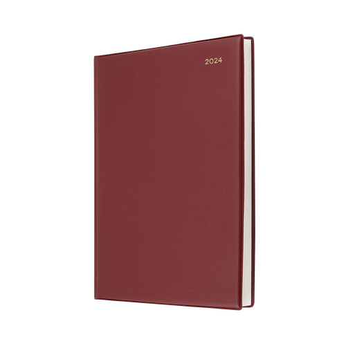 2024 Diary Collins Belmont Desk A4 Day to Page Burgundy 147.V78