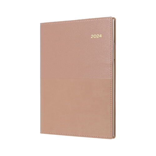 2024 Diary Collins Vanessa A6 Week to View Rose Gold 365.V49
