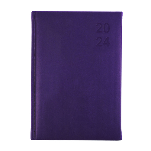 2024 Diary Collins Silhouette A5 Week to View Purple S5700.P55