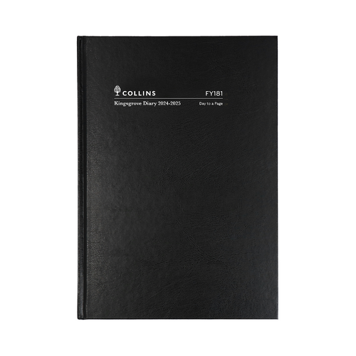 2024-2025 Financial Year Diary Collins Kingsgrove A5 Day to Page Black FY181.P99