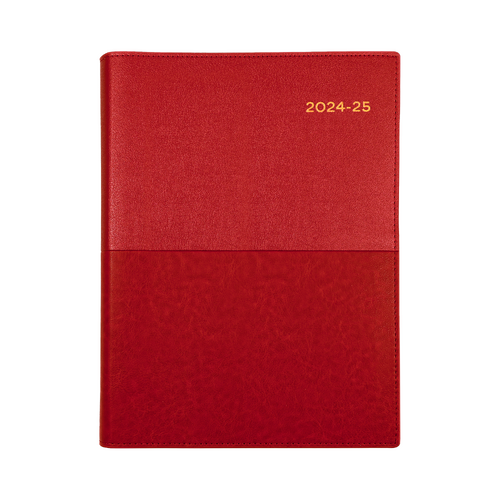 2024-2025 Financial Year Diary Collins Vanessa A4 Day to Page Red FY145.V15