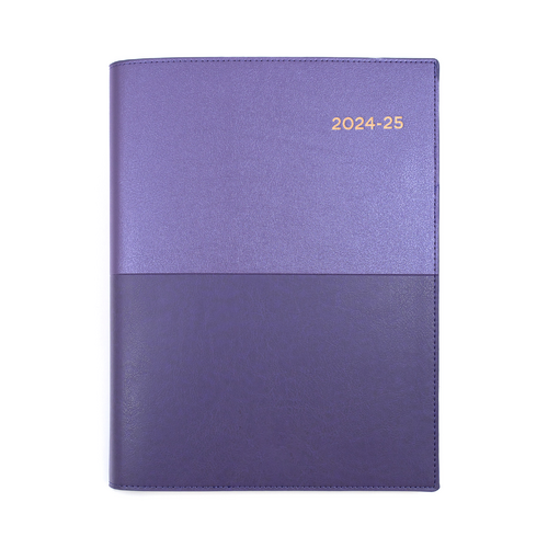 2024-2025 Financial Year Diary Collins Vanessa A4 Day to Page Purple FY145.V55