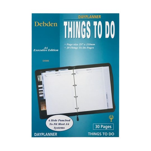 Debden DayPlanner Refill A4 Things To Do EX5006