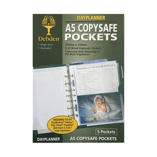 Debden DayPlanner Desk Refill "A5 Copysafe Pockets" DK1030