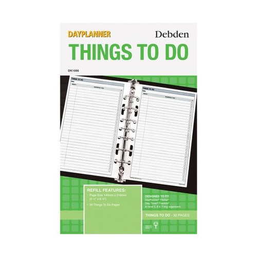 Debden DayPlanner Desk Refill Things to Do DK1006