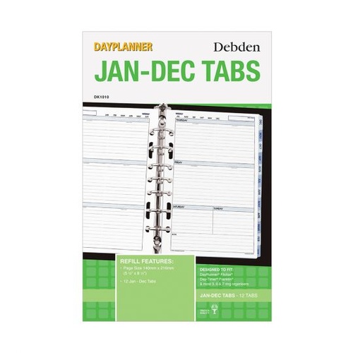 Debden DayPlanner Desk Refill "JanDec Tabs" DK1010 Collins Debden