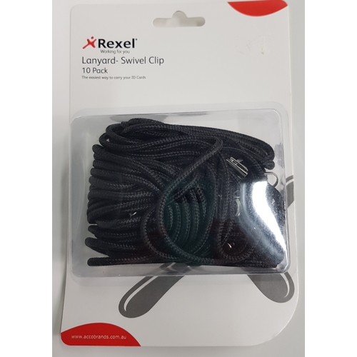 Rexel Cord Style Lanyard with Swivel Clip 10 Pack 9812002