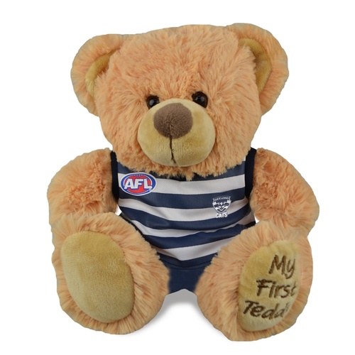 AFL First Teddy Plush 23cm Geelong Cats Official Collectibles, Korimco 250236175
