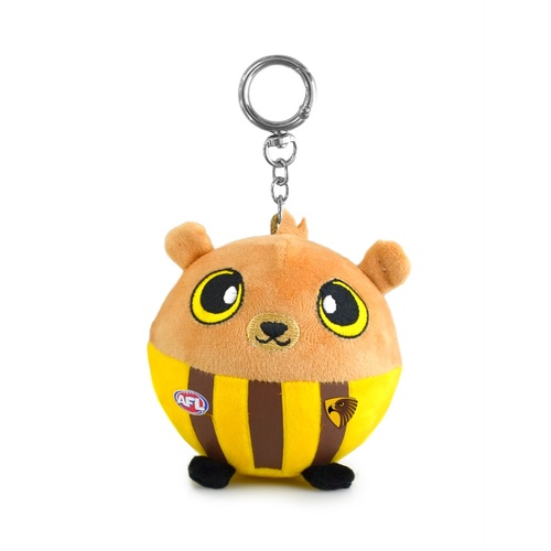 AFL Squishii Bag Charm 7cm Hawthorn Hawks AFL Official Fan Collectible, 500073630