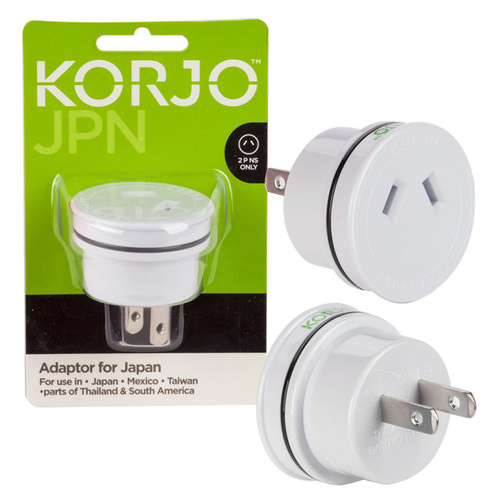 Korjo Travel Adaptor For Japan, Mexico, Taiwan JA06