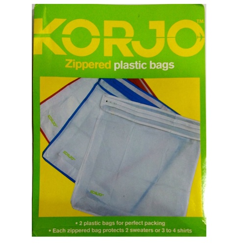 Korjo Zippered Plastic Bags (2 Pack) Blue ZPB 23