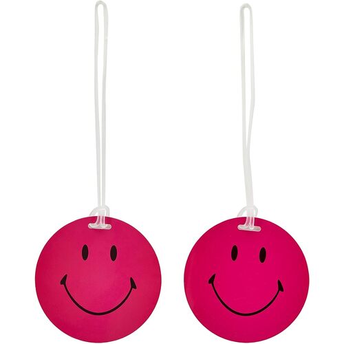 Korjo Luggage Tag 2-Pack Smiley Pink Travel Accessories LTPC2